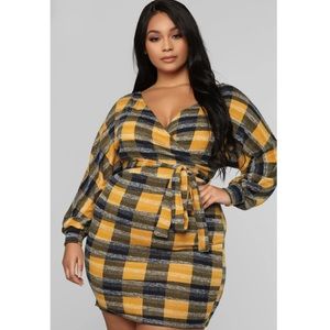 Fashion Nova-The Feeling’s Right Sweater Dress-3X-Mustard Combo